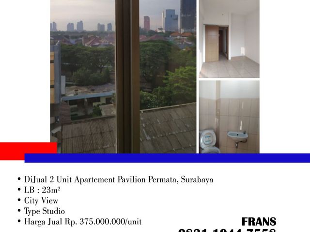 DiJual 2 Unit Apartement Pavilion Permata, di Surabaya