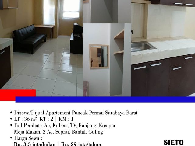 Disewa/Dijual Apartement Puncak Permai Surabaya Barat