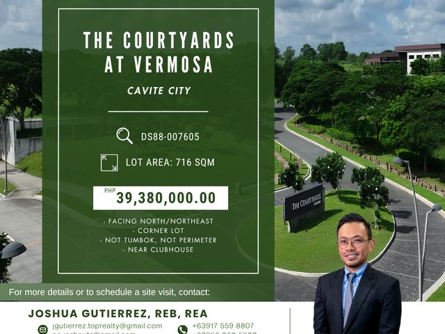FOR SALE: Prime 716 sqm Corner Lot in The Courtyards at Vermosa, Imus, Cavite