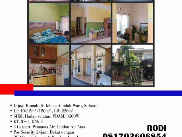Dijual Rumah di Deltasari indah Waru, Sidoarjo