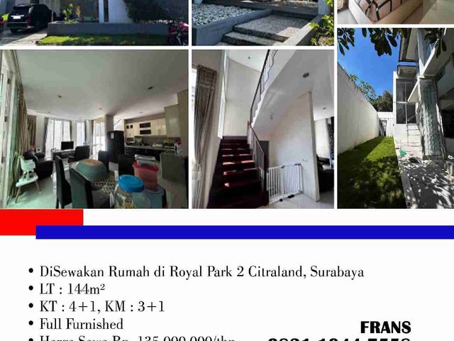 DiSewakan Rumah di Royal Park 2 Citraland, Surabaya