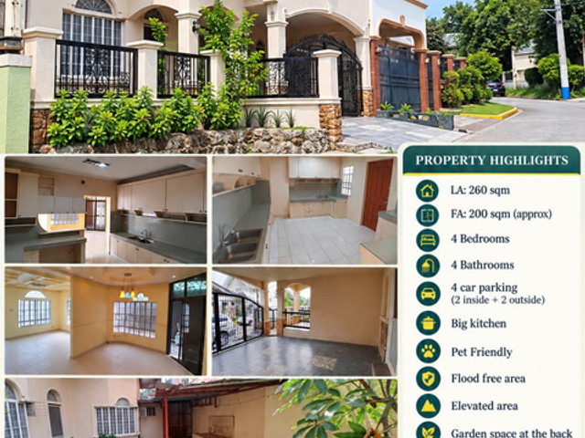 4BR Bungalow House and Lot for Rent in Quezon City *Filinvest 2