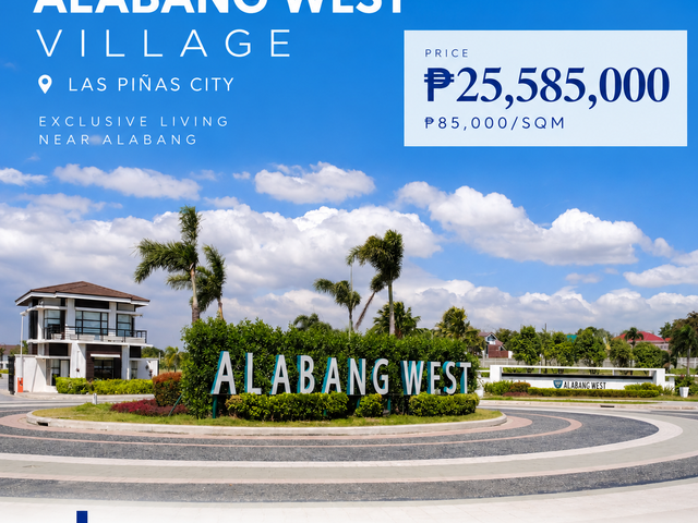 Alabang West 301 sqm Lot For Sale 85k/sqm