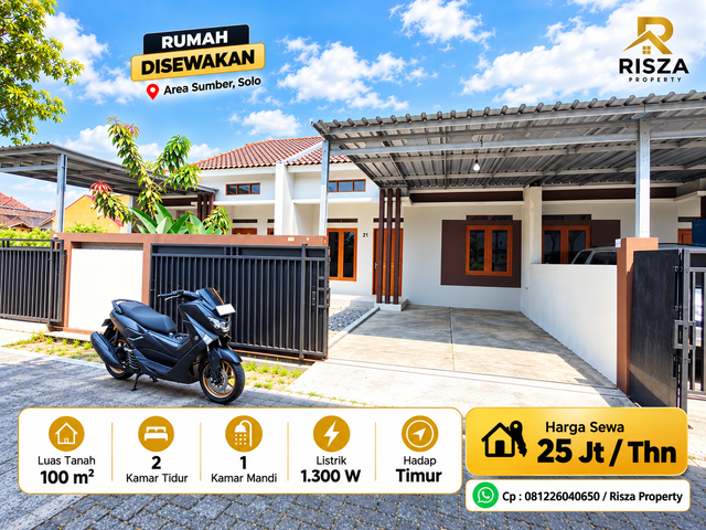 Sewa Rumah Area Sumber Solo, Dekat Manahan, Pintu Tol