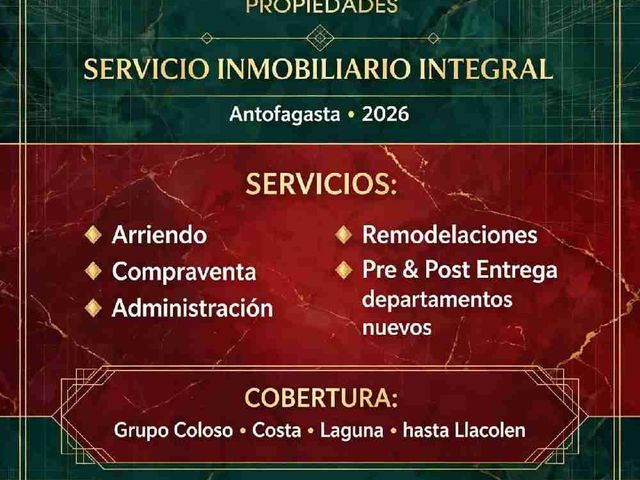 ALMAR PROPIEDADES EN CAPTACIÓN DE PROPIEDADES EN ARRIENDO Y VENTAS CON EXCLUSIVIDAD EN CALAMA Y ANTOFAGASTA