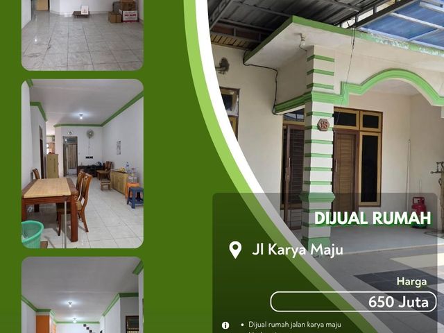Dijual Rumah Jalan Karya Maju Hadap Timur Pekanbaru Kota Siap Huni!