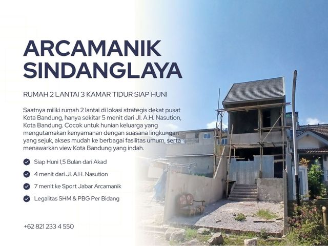 Rumah Nyaman 3 Kamar Dekat A.H. Nasution Kota Bandung Tinggal Finishing Siap Huni Bisa KPR