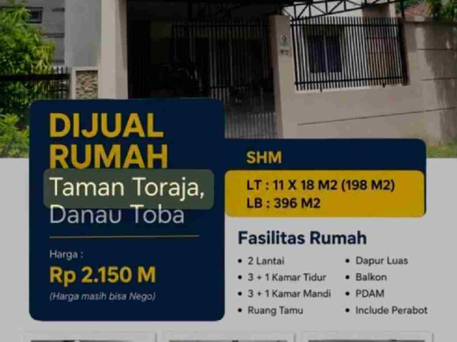 Dijual Rumah 2 lantai di Taman Toraja Danau Toba Tjg Bunga Makassar