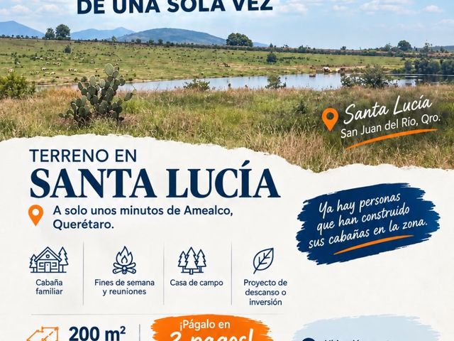 Terreno en facilidades de pago Santa Lucía