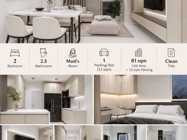 Clean Title RFO Furnished 2BR with Parking FOR SALE at Sapphire Residences BGC Taguig