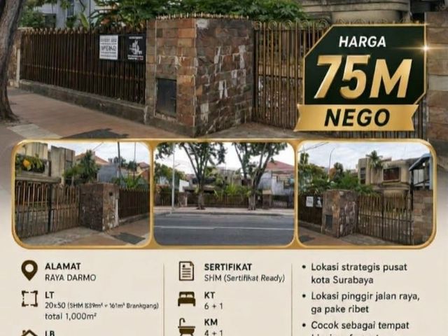 JARANG ADA, DIJUAL RUMAH DI NOL JALAN RAYA DARMO