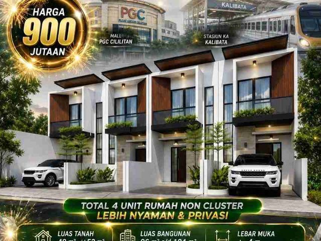 Rumah Jakarta dekat jalan raya. stasiun, pasar