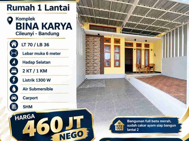 Dijual rumah 400 Jutaan di Cinunuk, Cileunyi Bandung