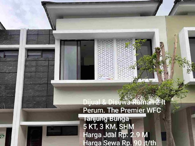Dijual dan Disewakan Rumah 2 lantai di Water Frontcity cluster The Premier Tanjung Bunga Makassar