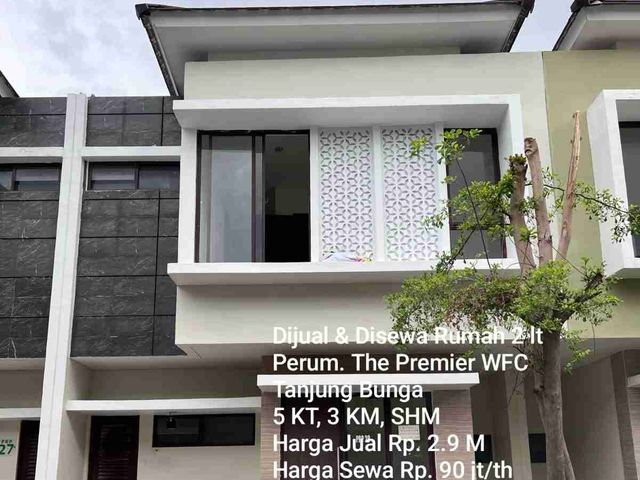 Dijual dan Disewakan Rumah 2 lantai di Water Front city Cluster The Premier Tanjung Bunga Makassar