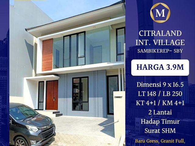 Rumah Citraland Int Village Sambikerep Surabaya Barat Baru Gress Modern dekat Tandes Bukit Palma Satelit