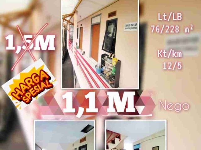 kosan Dago dekat ITB LT LB 76/ 229 m² KT 12 KM 5 1.1M Nego