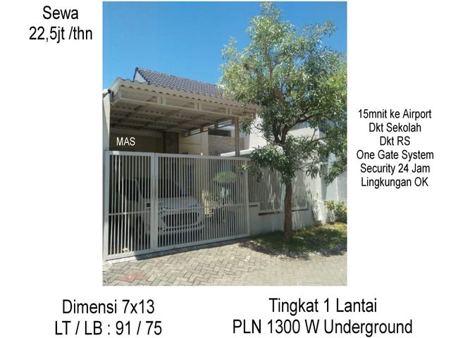 Disewakan Rumah Puri Surya Jaya Valencia Sidoarjo 22.5 Juta per Tahun
