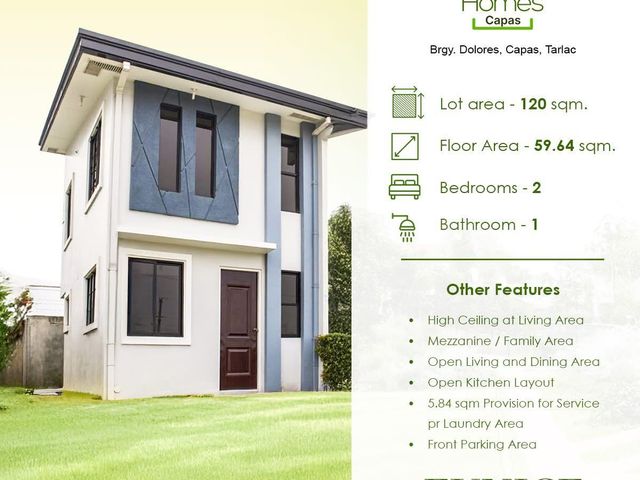 FOR ONLY 15,500 MONTHLY  CAPAS TARLAC AS EUNICE SA PRE SELLING