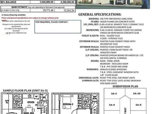 Affordable 2 Storey Townhomes with 3 Bedroom, 2 Toilet and bath and 1 Car Garage FOR SALE in Caloocan City (PH2903)