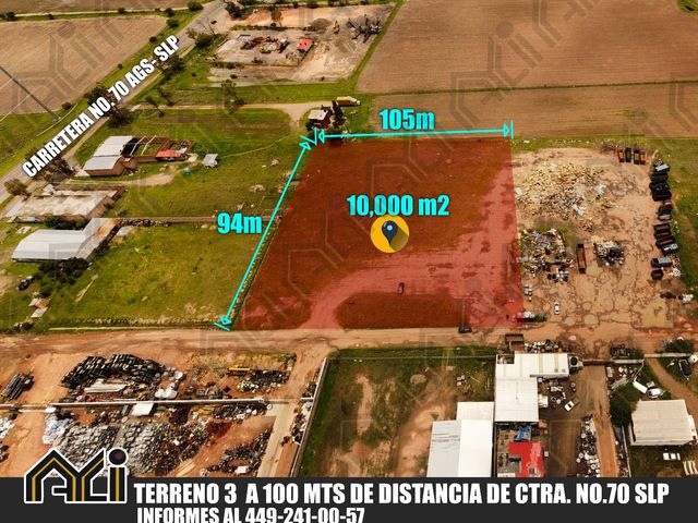 VENDO TERRENO SOBRE CARRETERA  salida a SAN LUIS POTOSI km 13